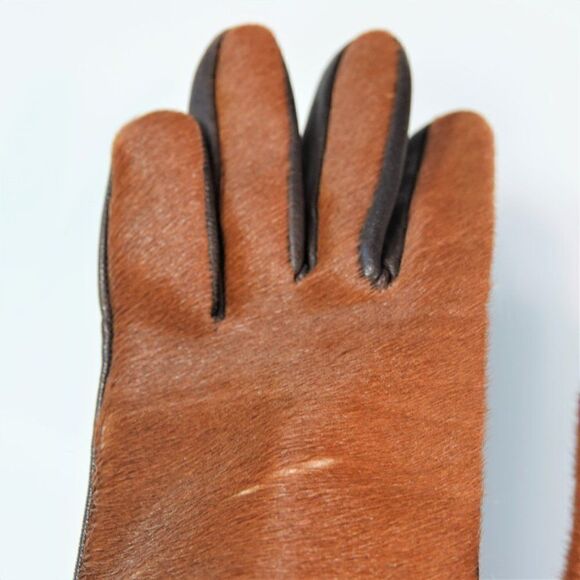 Vintage Fashion Gloves Hair On Hide Leather - Picture 8 of 10